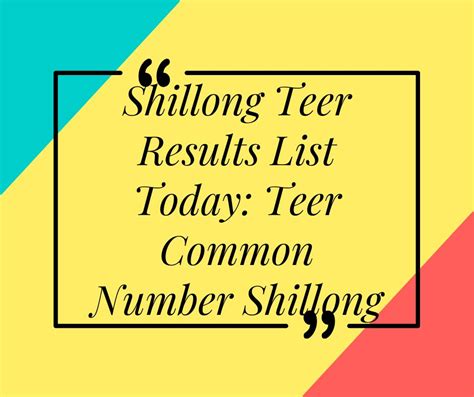 shillong teer result list 2019|Shillong Teer Result .
